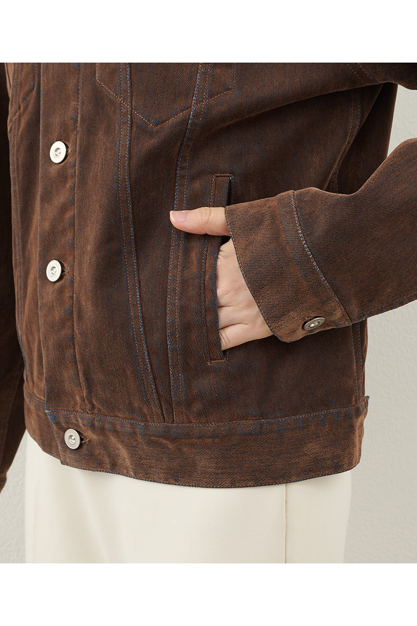 Whim Gazette(ウィム ガゼット)｜デニムフロッキーGジャン/ブラウン の