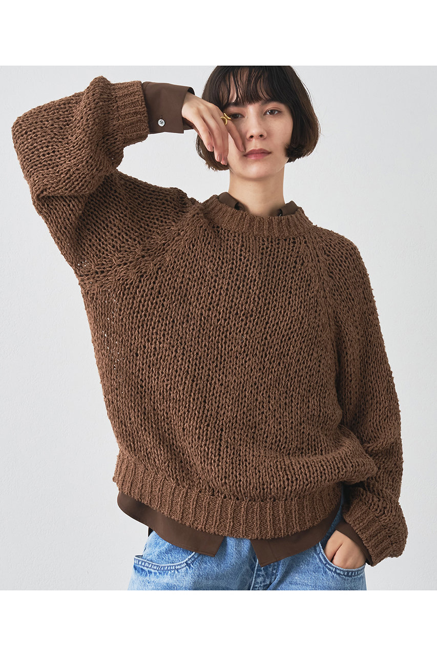 Whim Gazette 3Gニットプルオーバー (ブラウン, F) ウィム ガゼット ELLE SHOP Whim Gazette 3Gニットプルオーバー (ブラウン, F) ウィム ガゼット ELLE SHOP
