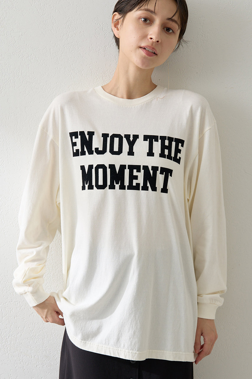 Whim Gazette フロッキープリントロングTシャツ (オフホワイト, F) ウィム ガゼット ELLE SHOP Whim Gazette フロッキープリントロングTシャツ (オフホワイト, F) ウィム ガゼット ELLE SHOP