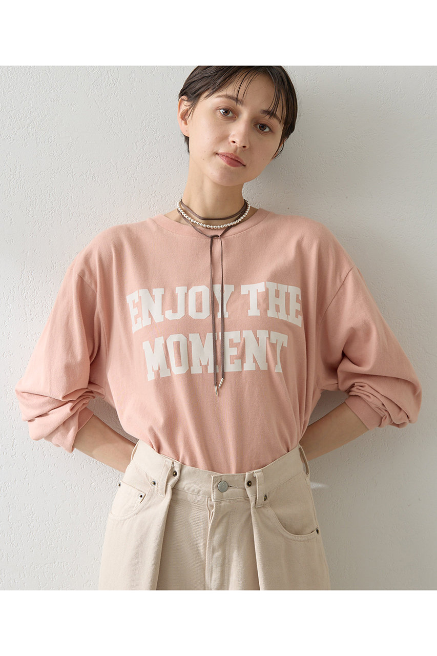 Whim Gazette フロッキープリントロングTシャツ (ピンク, F) ウィム ガゼット ELLE SHOP Whim Gazette フロッキープリントロングTシャツ (ピンク, F) ウィム ガゼット ELLE SHOP