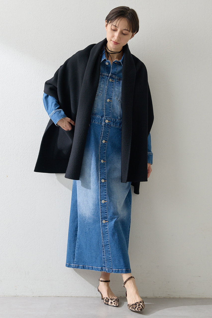 極美品　Whim Gazette リバーポンチョ　コート　黒　ボウタイ　ケープ リバーケープ | Whim Gazette(ウィム ガゼット)レディース | PAL