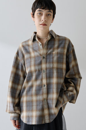 シャギーチェックシャツ