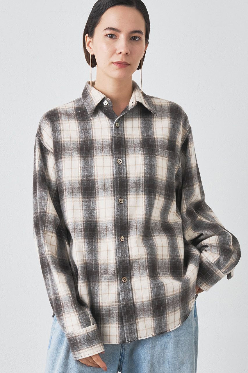 Whim Gazette シャギーチェックシャツ (ベージュ, F) ウィム ガゼット ELLE SHOP Whim Gazette シャギーチェックシャツ (ベージュ, F) ウィム ガゼット ELLE SHOP