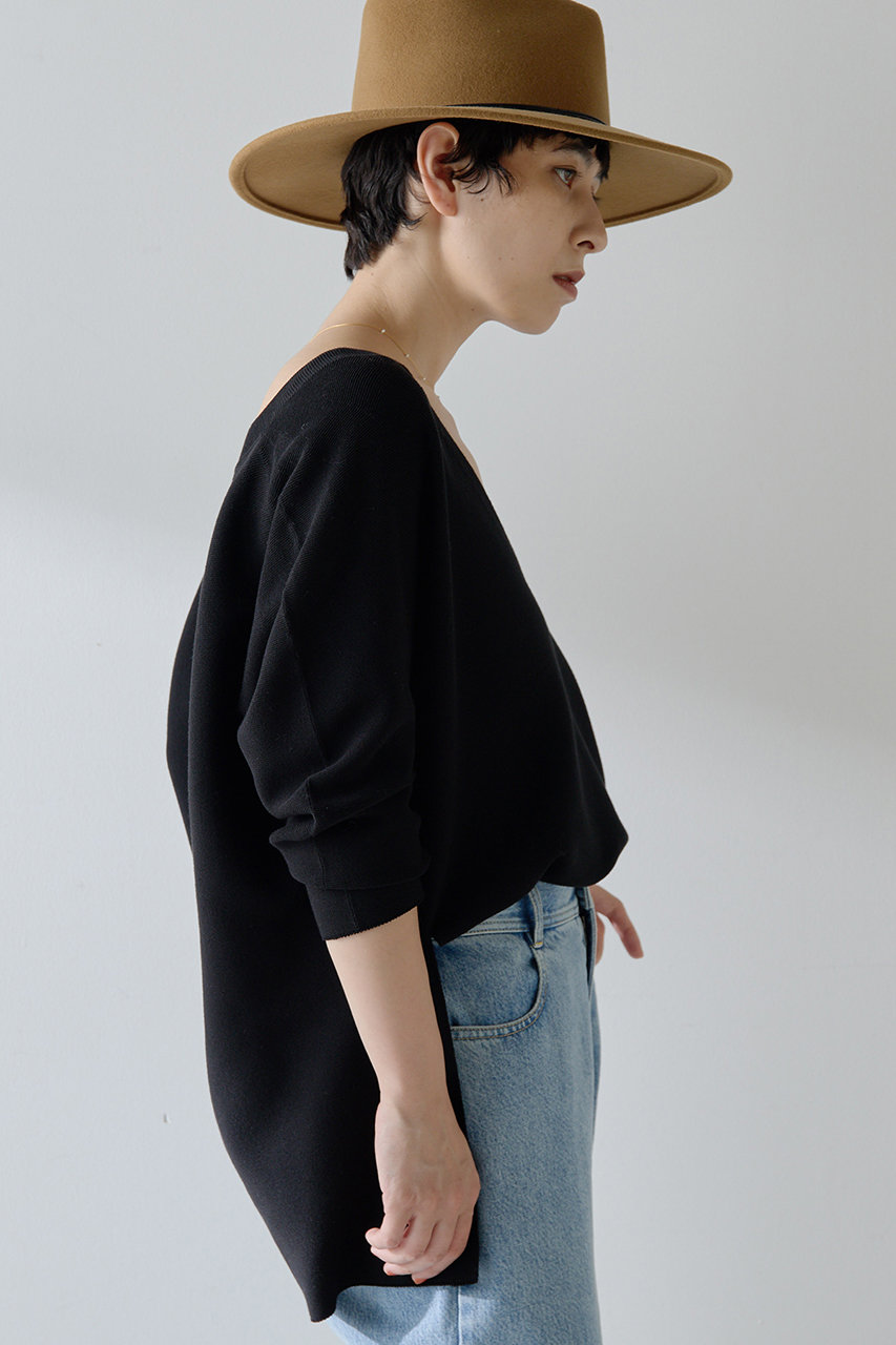 Whim Gazette(ウィム ガゼット)｜深Vスリットニットプルオーバー