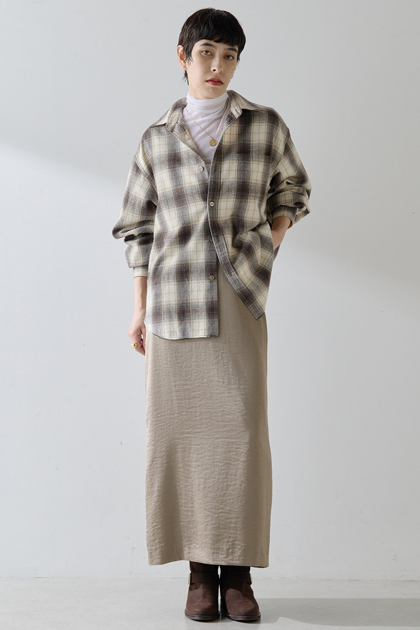 Whim Gazette 【THE PAUSE】サテンIラインスカート (グレージュ, 36) ウィム ガゼット ELLE SHOP Whim Gazette 【THE PAUSE】サテンIラインスカート (グレージュ, 36) ウィム ガゼット ELLE SHOP