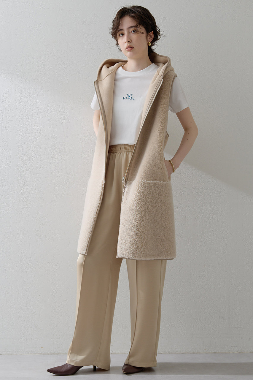 Whim Gazette 【THE PAUSE】サテンピンタックパンツ (ベージュ, F) ウィム ガゼット ELLE SHOP Whim Gazette 【THE PAUSE】サテンピンタックパンツ (ベージュ, F) ウィム ガゼット ELLE SHOP