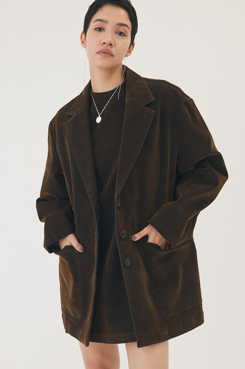 Whim Gazette 【THE PAUSE】フロッキーデニムジャケット (ブラウン, F) ウィム ガゼット ELLE SHOP Whim Gazette 【THE PAUSE】フロッキーデニムジャケット (ブラウン, F) ウィム ガゼット ELLE SHOP
