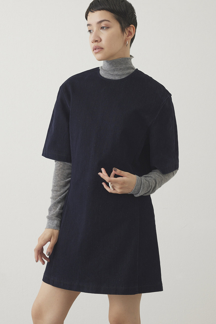 Whim Gazette 【THE PAUSE】フロッキーデニムミニワンピース (ネイビー, F) ウィム ガゼット ELLE SHOP Whim Gazette 【THE PAUSE】フロッキーデニムミニワンピース (ネイビー, F) ウィム ガゼット ELLE SHOP