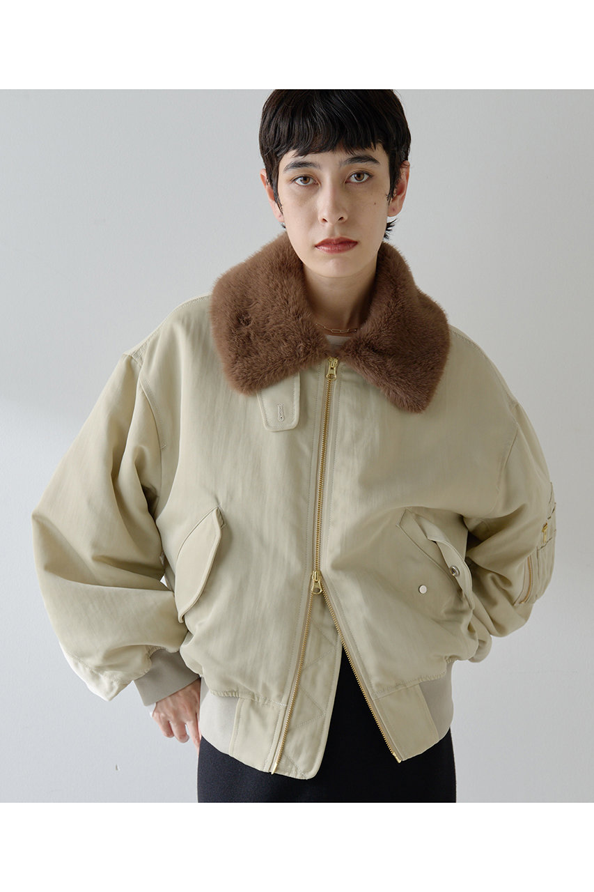 Whim Gazette 【THE PAUSE】ファーカラーMA-1 (ベージュ, F) ウィム ガゼット ELLE SHOP Whim Gazette 【THE PAUSE】ファーカラーMA-1 (ベージュ, F) ウィム ガゼット ELLE SHOP