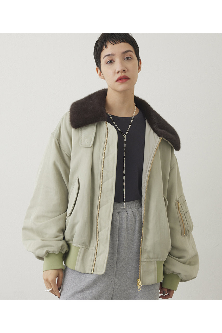 Whim Gazette 【THE PAUSE】ファーカラーMA-1 (グリーン, F) ウィム ガゼット ELLE SHOP Whim Gazette 【THE PAUSE】ファーカラーMA-1 (グリーン, F) ウィム ガゼット ELLE SHOP