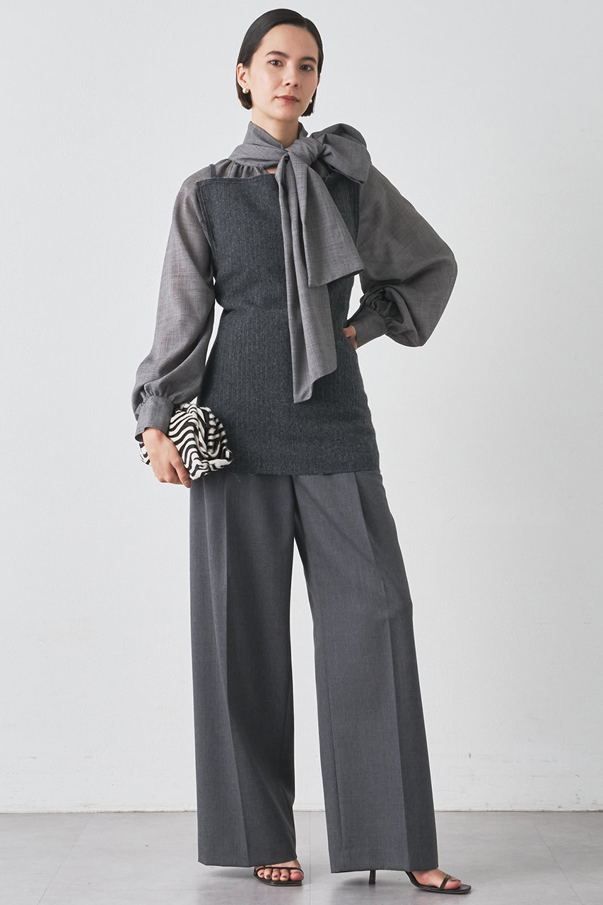 ウィムガゼット Whim Gazette ウール100％ すっぽり隠れるのに女っぽい Vネック ニット ワンピース Whim Gazette ウィム ガゼット ラクーン100% セーター M-L