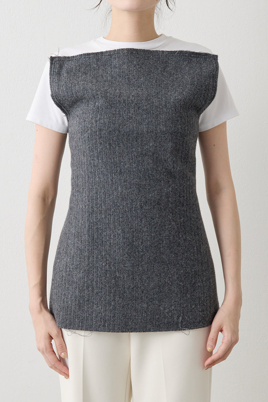 Whim Gazette(ウィム ガゼット)｜ウールピケトップ/グレー の通販