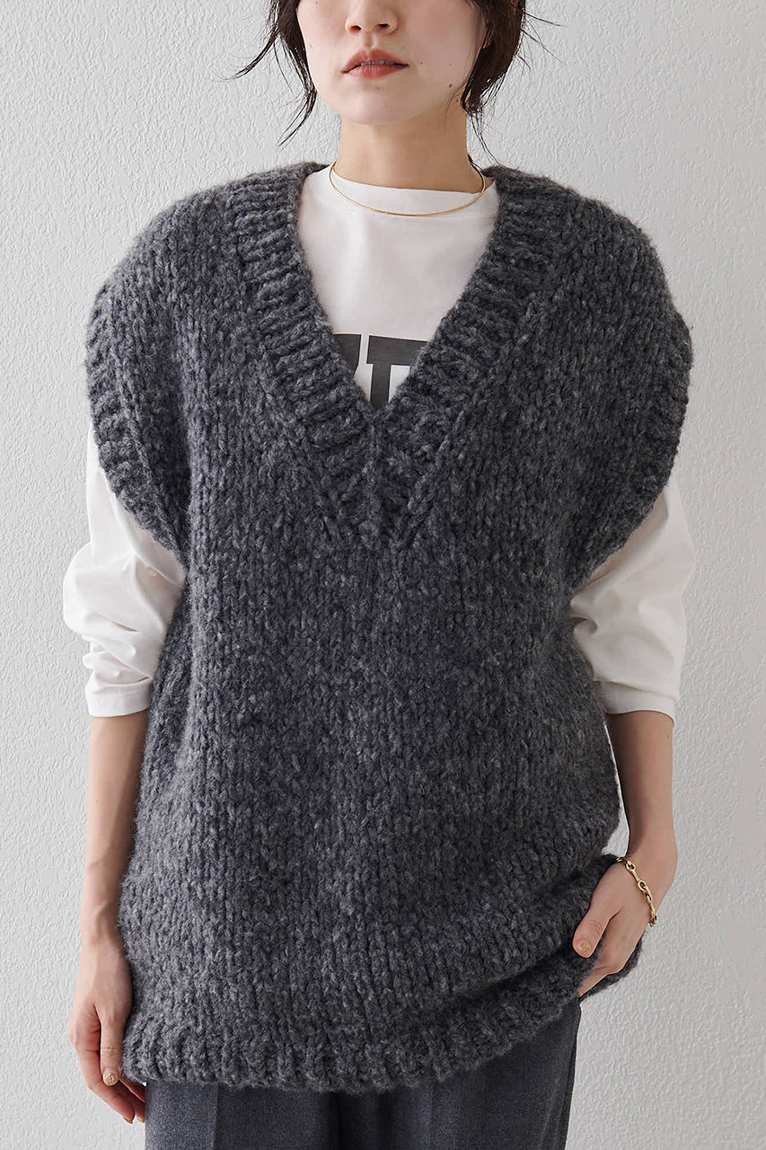 ハンドニットVプルオーバー