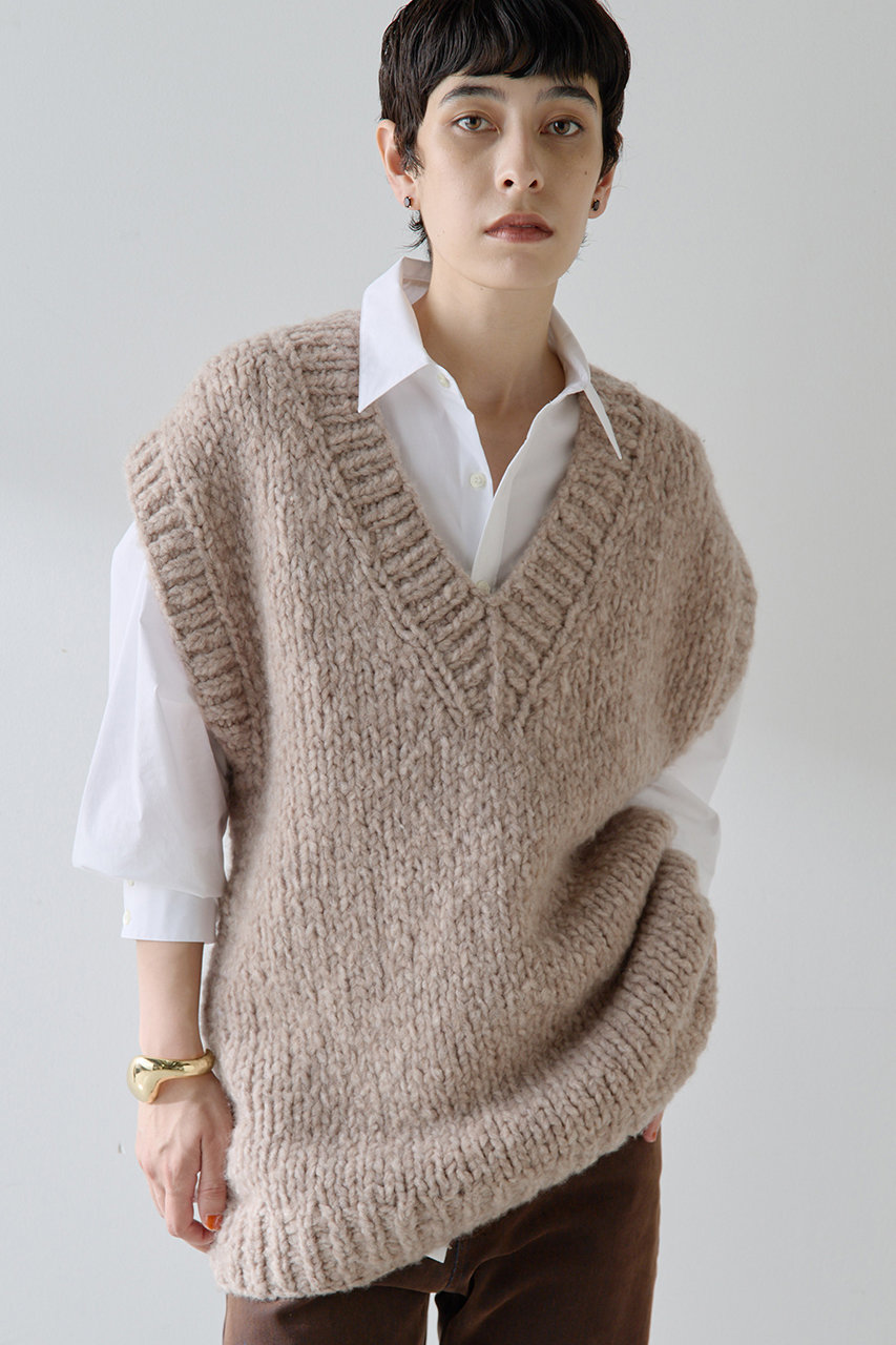 ハンドニットVプルオーバー