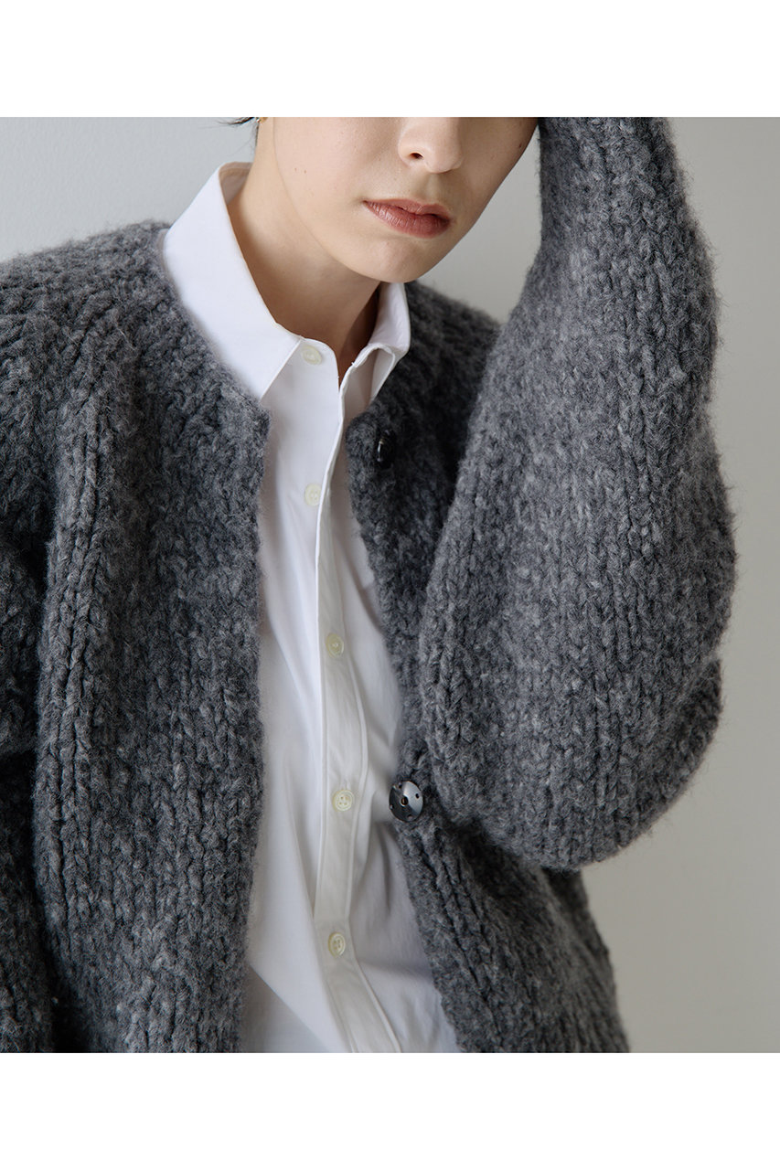 Whim Gazette ペーパーヤーンカーディガン　チャコールグレー ペーパーヤーンカーディガン | Whim Gazette(ウィム ガゼット
