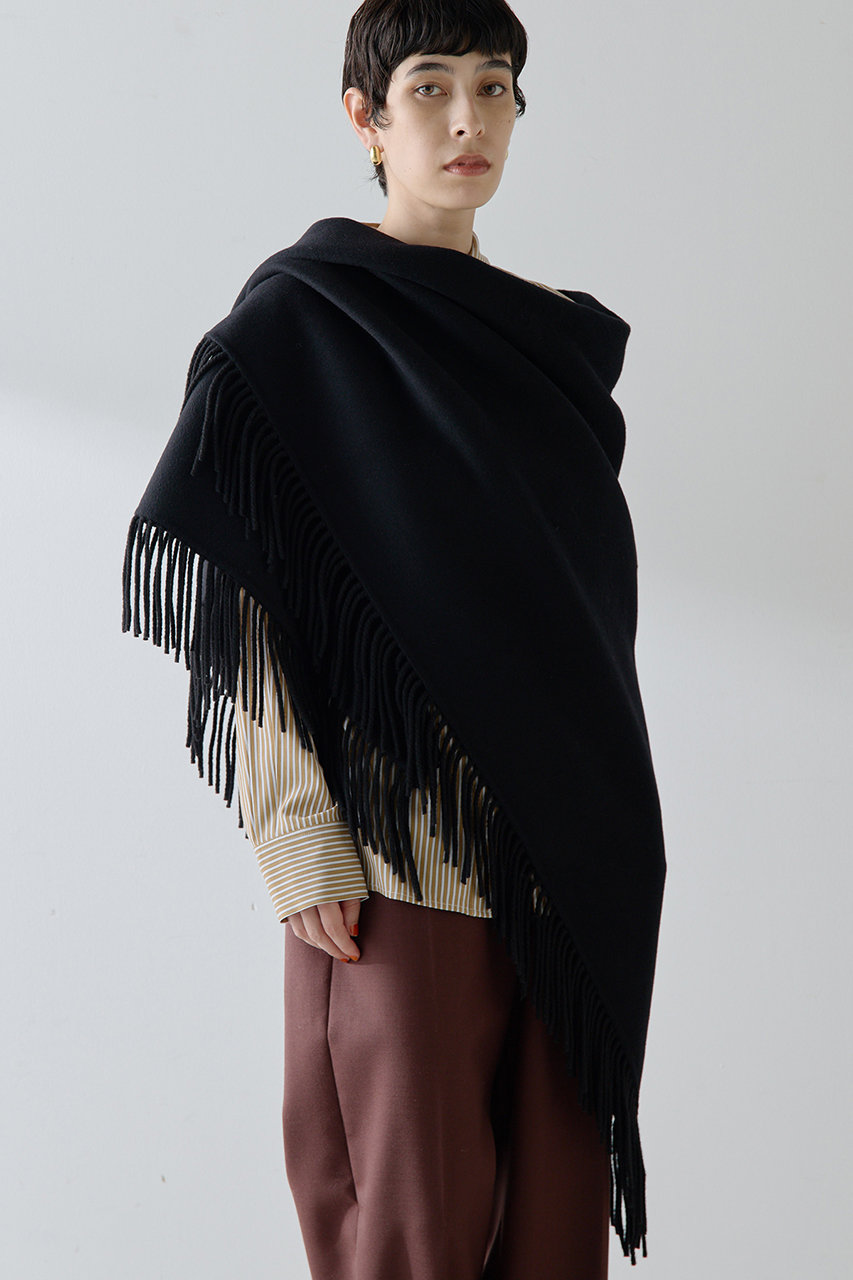 Whim Gazette 【Christian AKS】Wool Fringe Stole (ブラック, F) ウィム ガゼット ELLE SHOP Whim Gazette 【Christian AKS】Wool Fringe Stole (ブラック, F) ウィム ガゼット ELLE SHOP