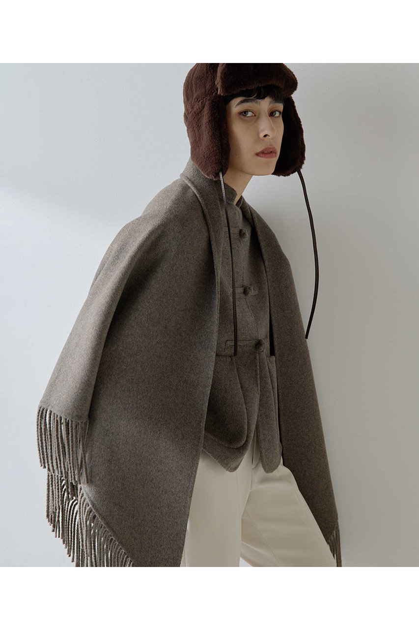 Whim Gazette 【Christian AKS】Wool Fringe Stole (モカ, F) ウィム ガゼット ELLE SHOP Whim Gazette 【Christian AKS】Wool Fringe Stole (モカ, F) ウィム ガゼット ELLE SHOP