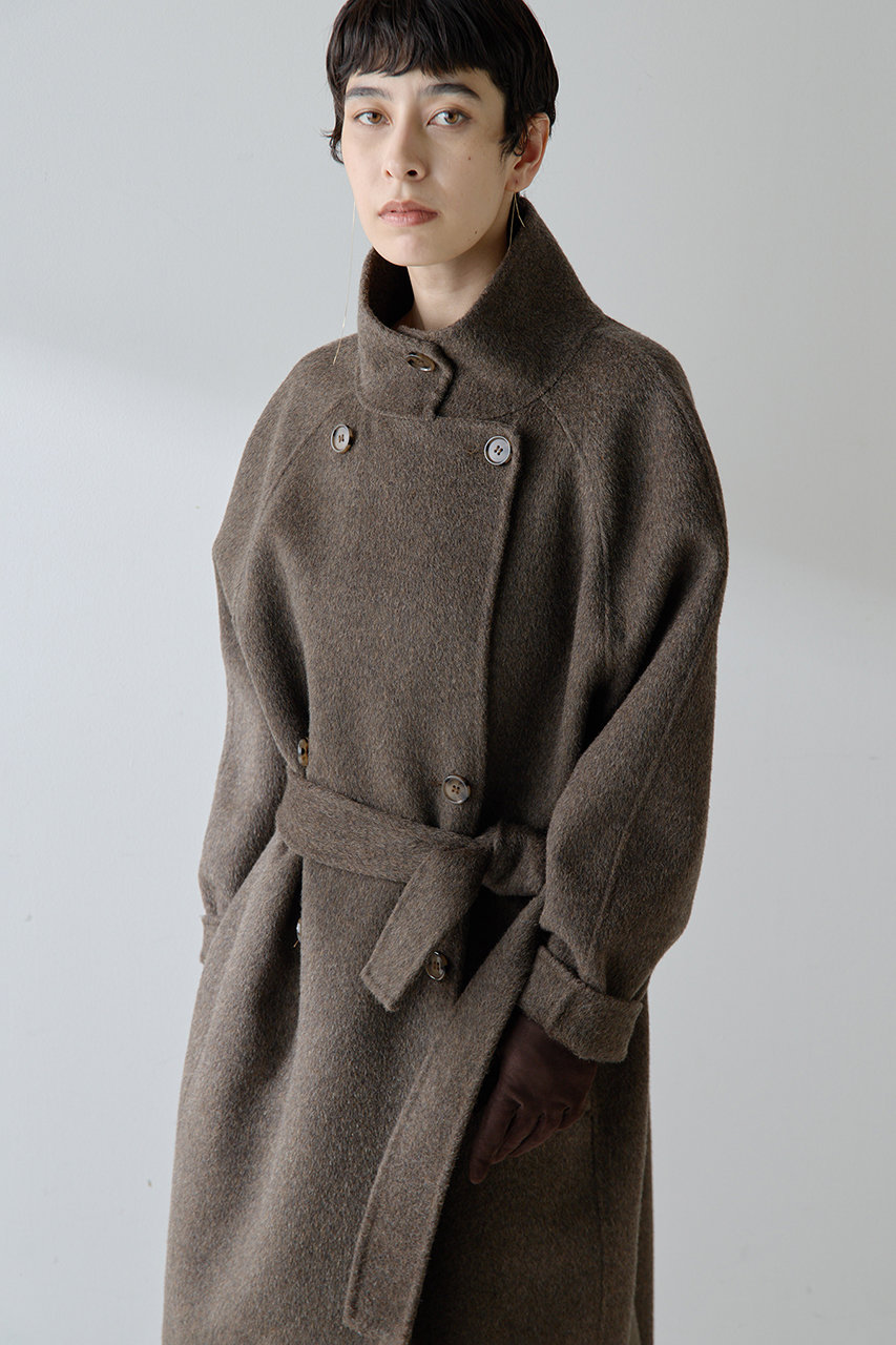 Whim Gazette 【Christian AKS】Wool Double Coat (ブラウン, S) ウィム ガゼット ELLE SHOP Whim Gazette 【Christian AKS】Wool Double Coat (ブラウン, S) ウィム ガゼット ELLE SHOP