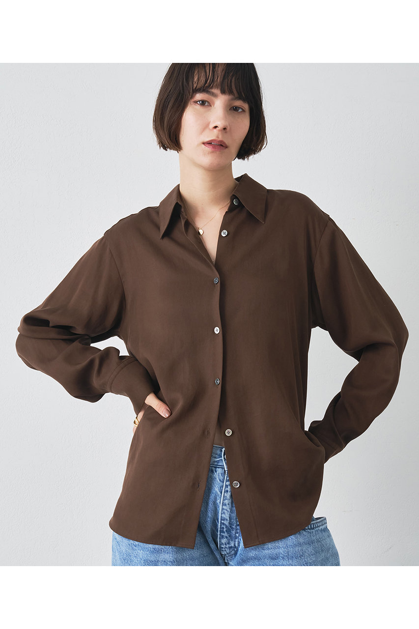 Whim Gazette トロミシャツ (ブラウン, F) ウィム ガゼット ELLE SHOP Whim Gazette トロミシャツ (ブラウン, F) ウィム ガゼット ELLE SHOP