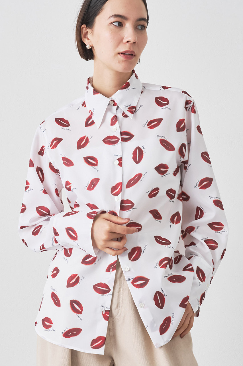 Whim Gazette リップシャツ (オフホワイト, F) ウィム ガゼット ELLE SHOP Whim Gazette リップシャツ (オフホワイト, F) ウィム ガゼット ELLE SHOP