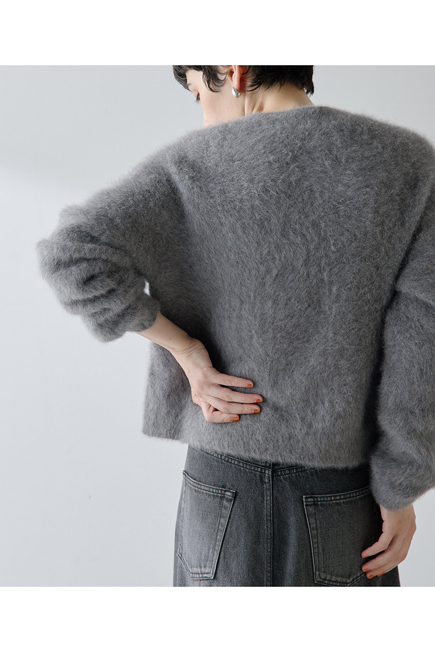 Whim Gazette(ウィム ガゼット)｜ファーボタンジャケット/グレー の