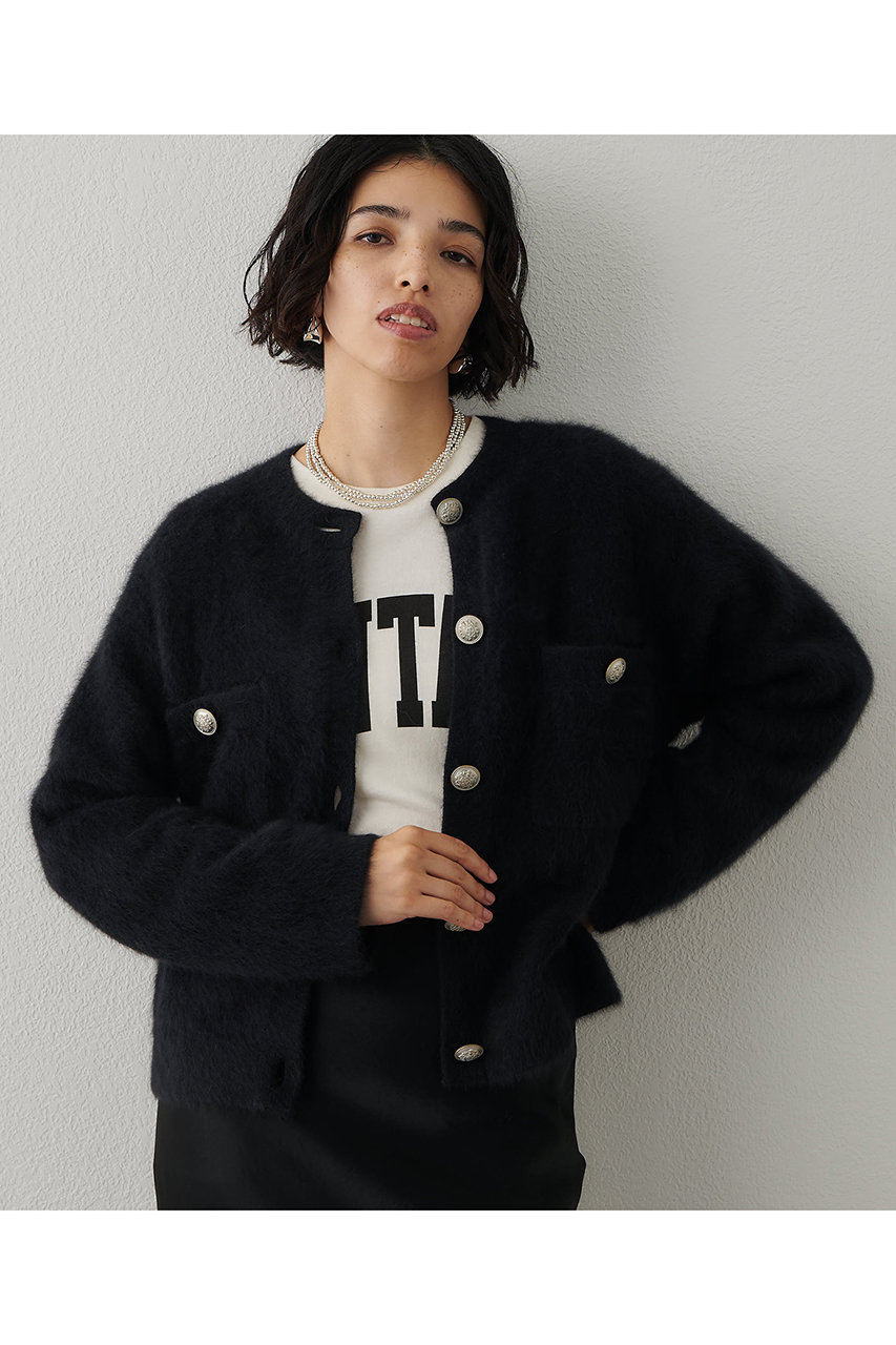 ファーボタンジャケット