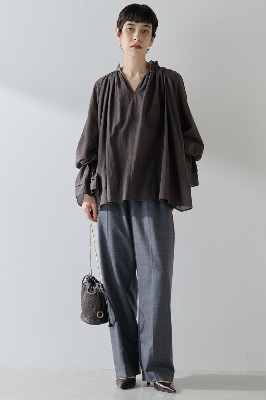 Whim Gazette サキソニーウールパンツ (チャコールグレー, F) ウィム ガゼット ELLE SHOP Whim Gazette サキソニーウールパンツ (チャコールグレー, F) ウィム ガゼット ELLE SHOP