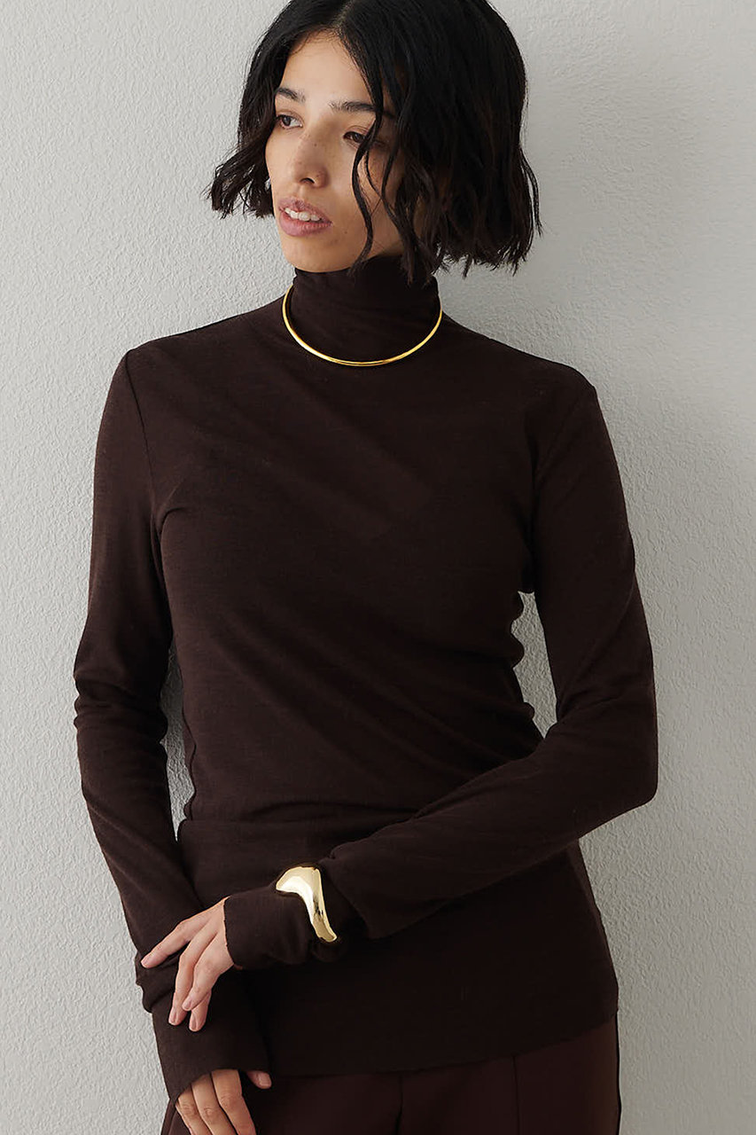 ウール混カットタートルプルオーバー