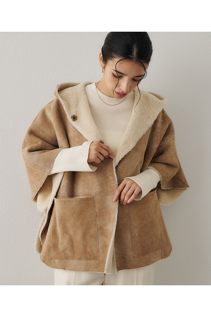 Whim Gazette ムートンポンチョ (ベージュ, F) ウィム ガゼット ELLE SHOP Whim Gazette ムートンポンチョ (ベージュ, F) ウィム ガゼット ELLE SHOP