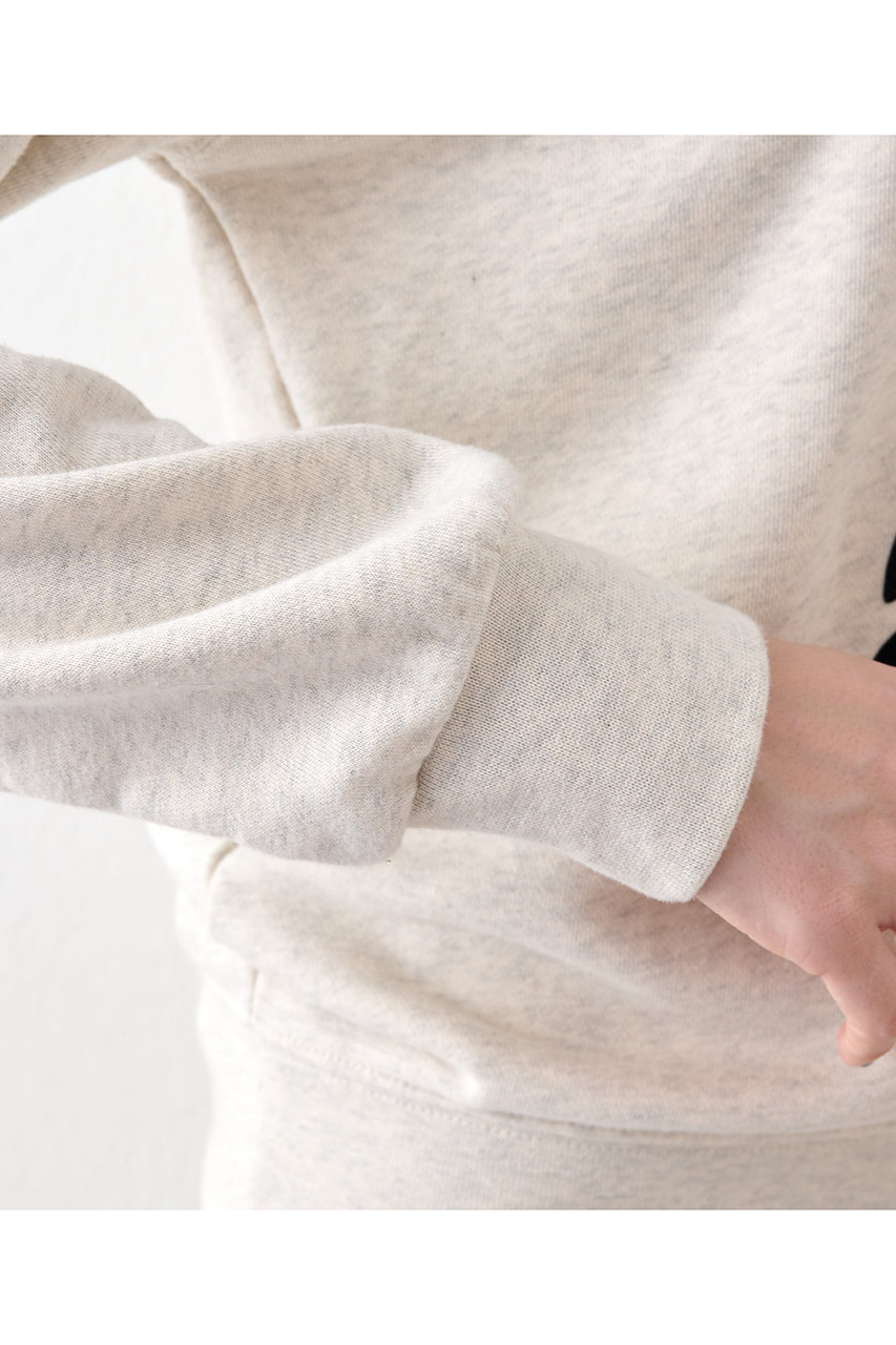 Whim Gazette(ウィム ガゼット)｜ロゴフロッキー裏毛/ライトベージュ