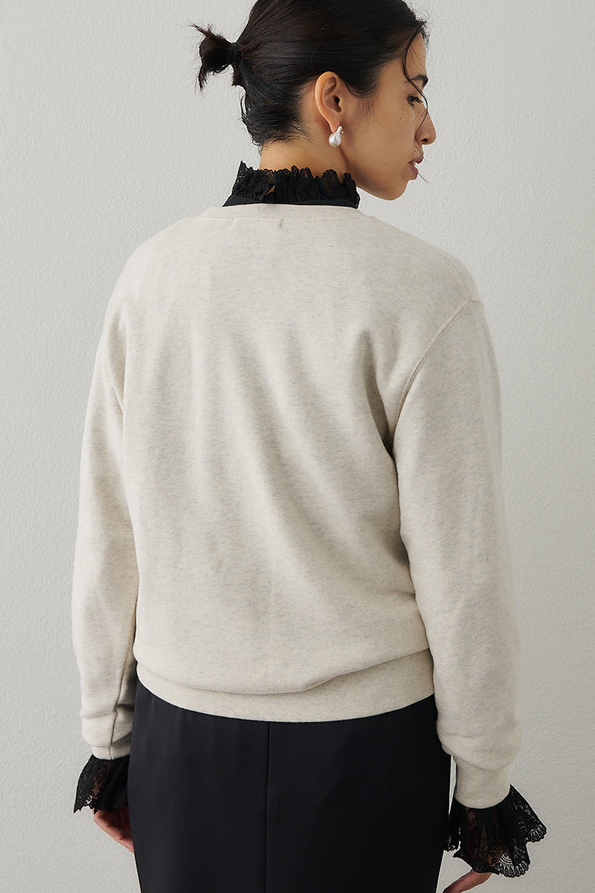 Whim Gazette(ウィム ガゼット)｜ロゴフロッキー裏毛/ライトベージュ