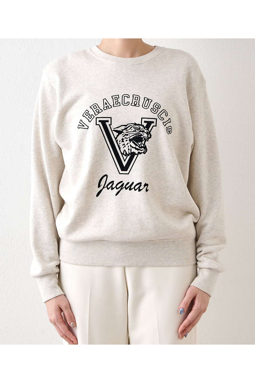 Whim Gazette(ウィム ガゼット)｜ロゴフロッキー裏毛/ライトベージュ