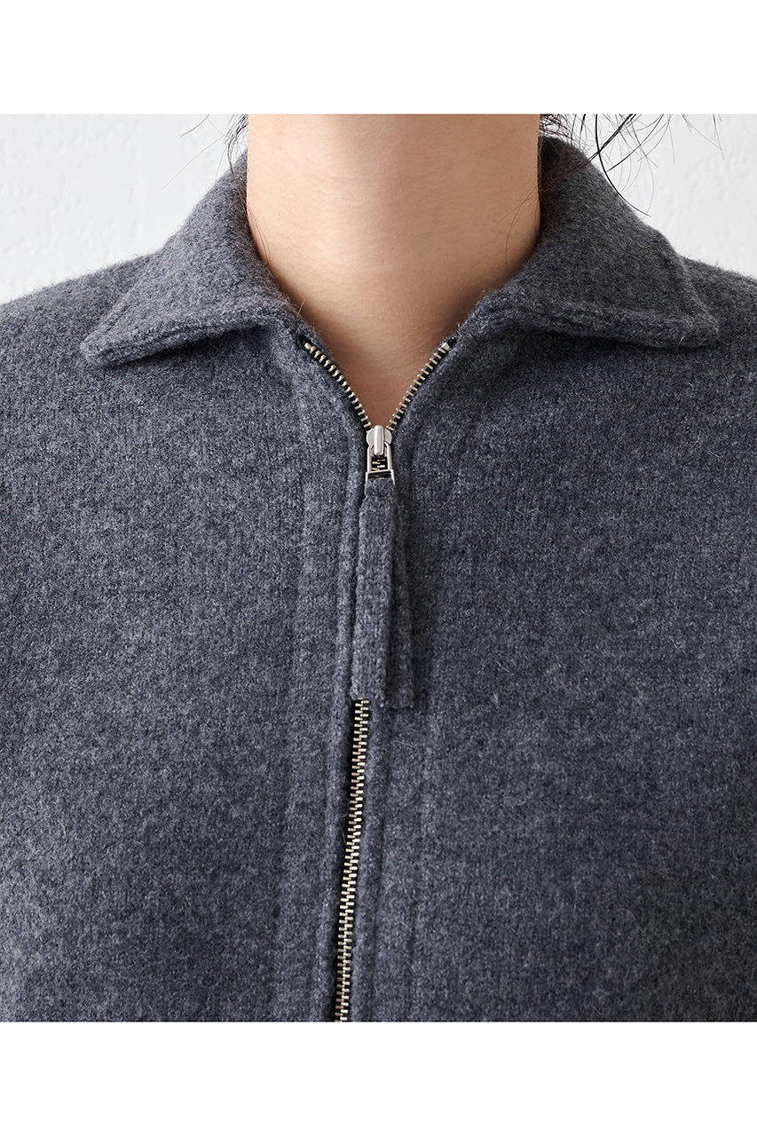 Whim Gazette(ウィム ガゼット)｜ニットブルゾン/グレー の通販