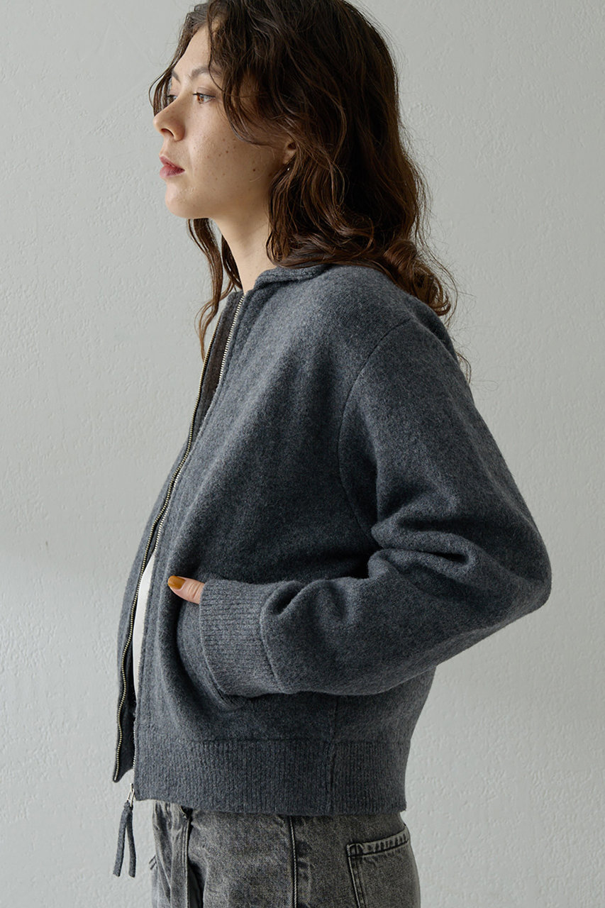 Whim Gazette(ウィム ガゼット)｜ニットブルゾン/グレー の通販