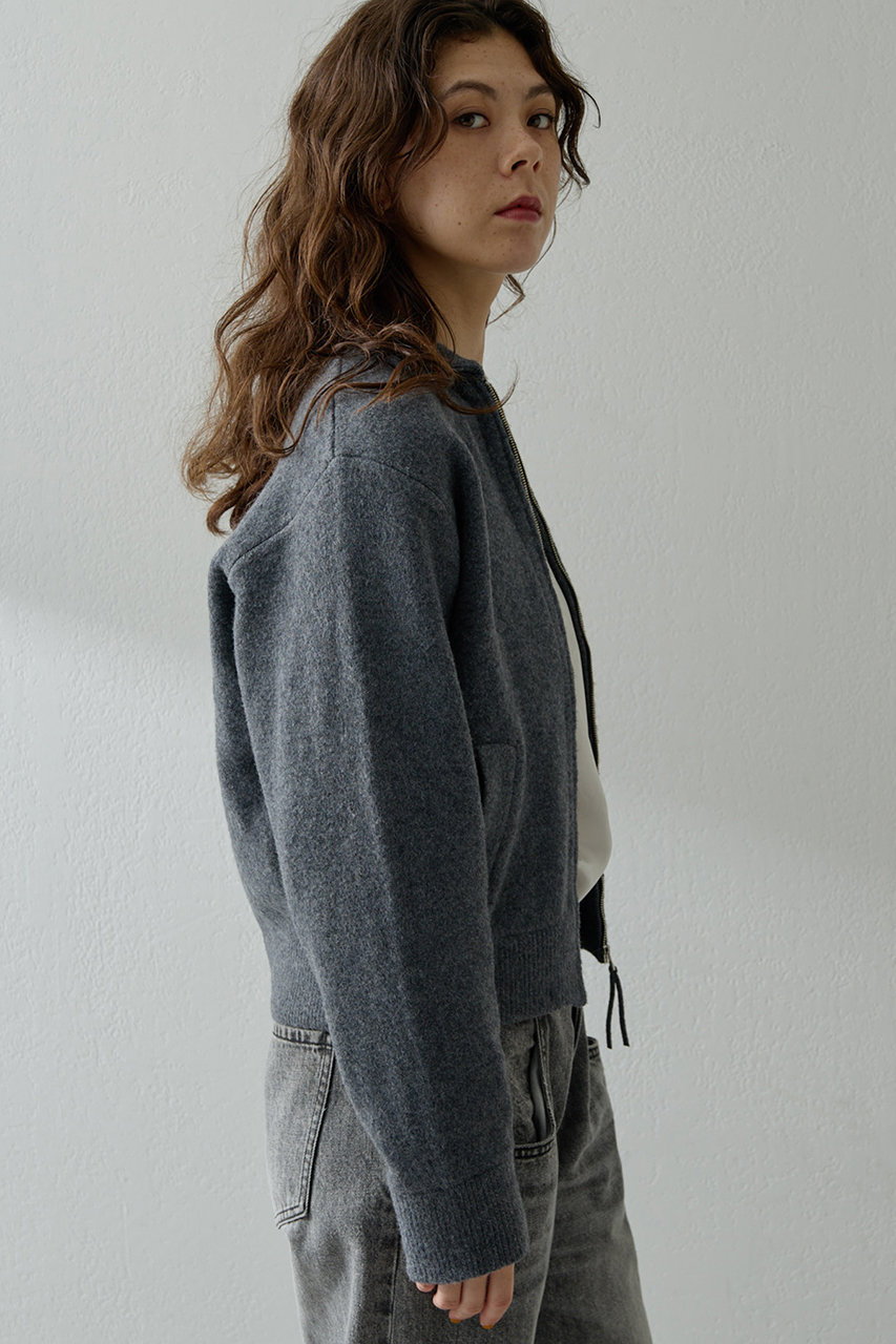 Whim Gazette(ウィム ガゼット)｜ニットブルゾン/グレー の通販
