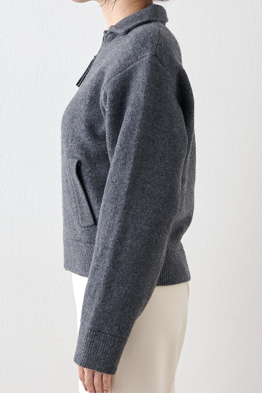 Whim Gazette(ウィム ガゼット)｜ニットブルゾン/グレー の通販