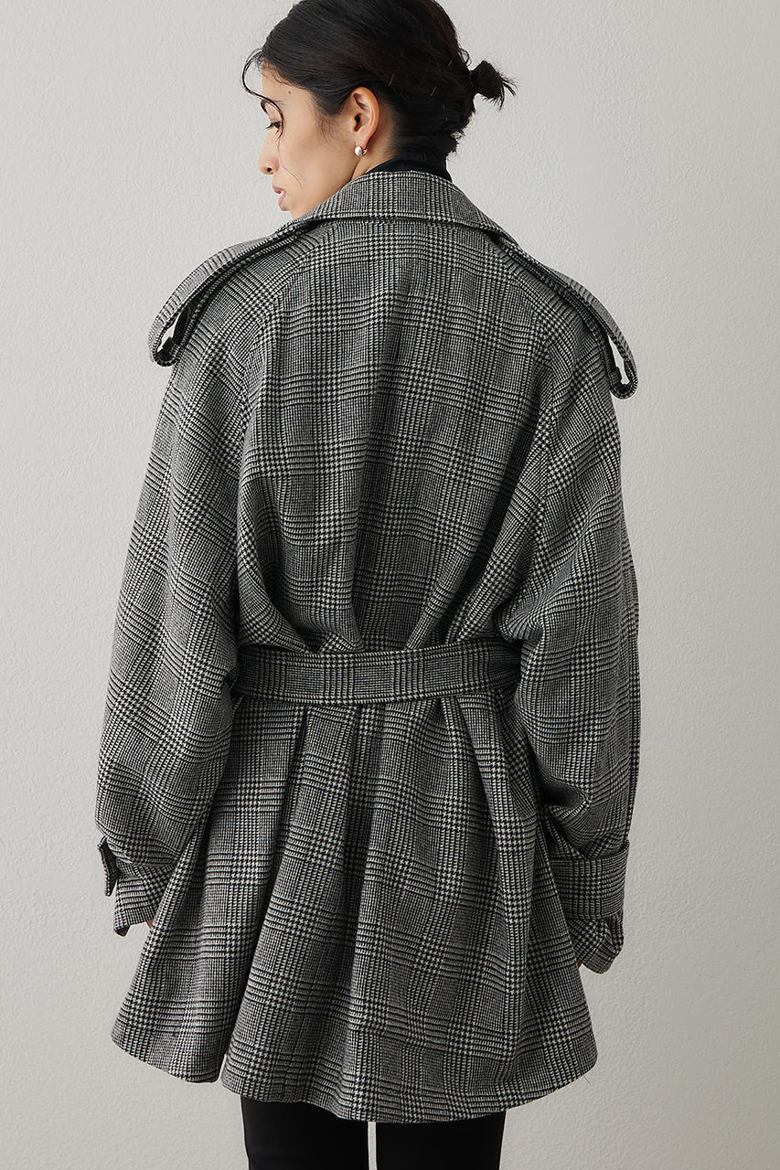 Whim Gazette(ウィム ガゼット)｜ウールミドルトレンチコート/ブラック