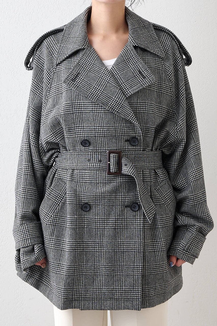 売り切りセール！ウィムガゼット　トレンチコート　シャンプレートレンチコート Whim Gazette(ウィム ガゼット)｜ウールミドルトレンチコート/ブラック