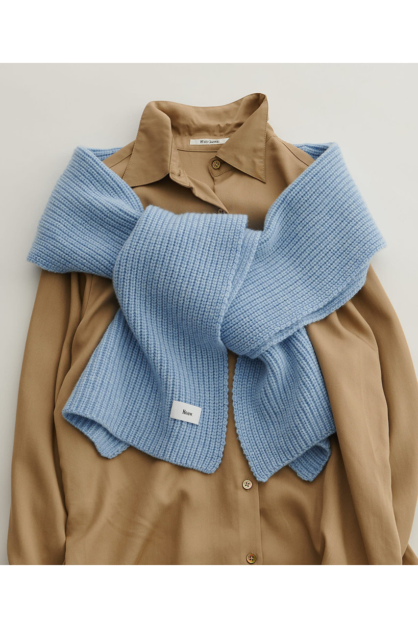 Whim Gazette 【Hoaw.】カシミヤリブストール (サックスブルー, F) ウィム ガゼット ELLE SHOP Whim Gazette 【Hoaw.】カシミヤリブストール (サックスブルー, F) ウィム ガゼット ELLE SHOP