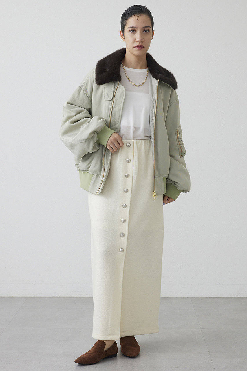 【THE PAUSE】ウールジャージボタンスカート