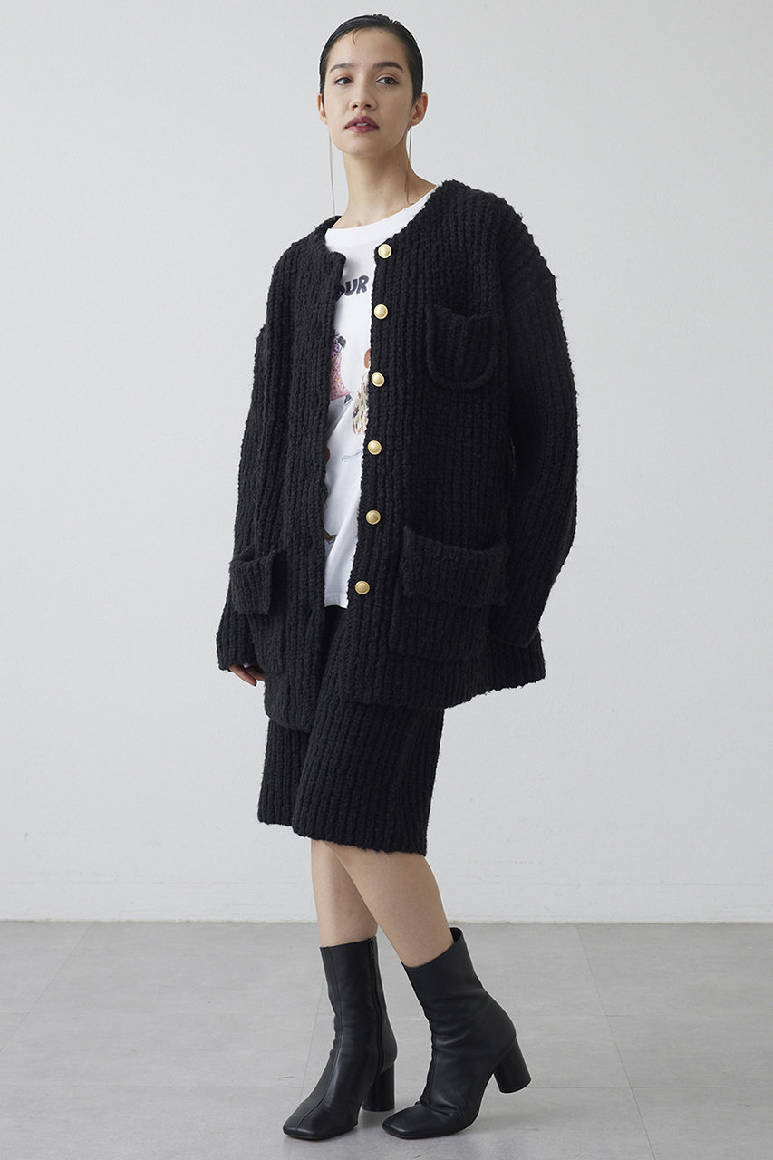 ウィムガゼット　ニットセットアップ　ブラック Whim Gazette(ウィム ガゼット)｜【THE PAUSE】ニットハーフパンツ