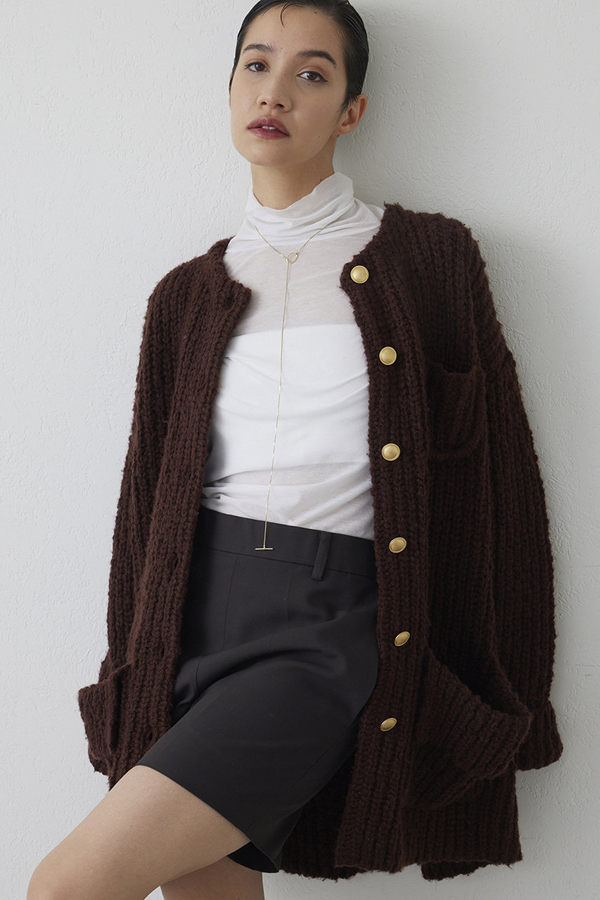 ウィム ガゼット/Whim Gazetteの【THE PAUSE】ニットボタンジャケット(バーガンディー/WGP1052307A0001)