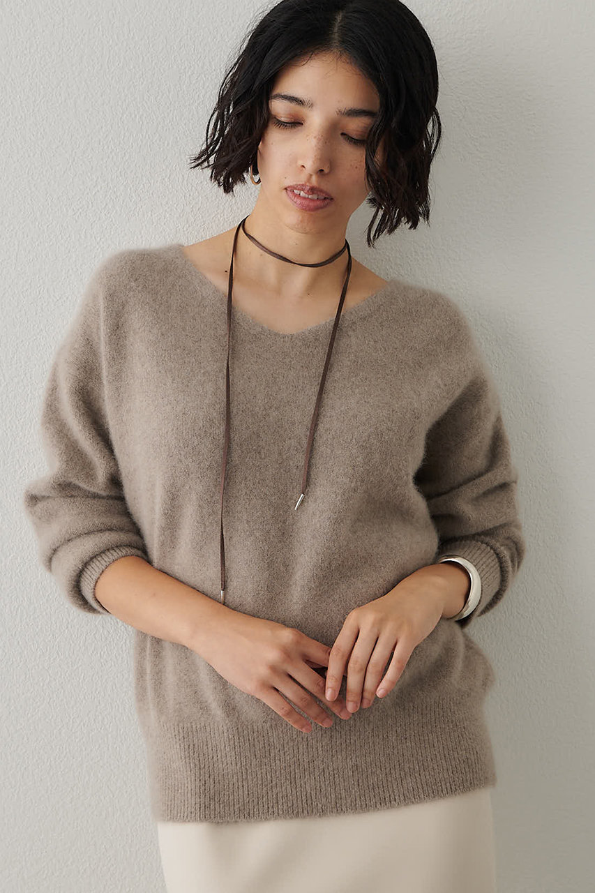 Whim Gazette F/W Vネックプルオーバー (モカ, F) ウィム ガゼット ELLE SHOP Whim Gazette F/W Vネックプルオーバー (モカ, F) ウィム ガゼット ELLE SHOP