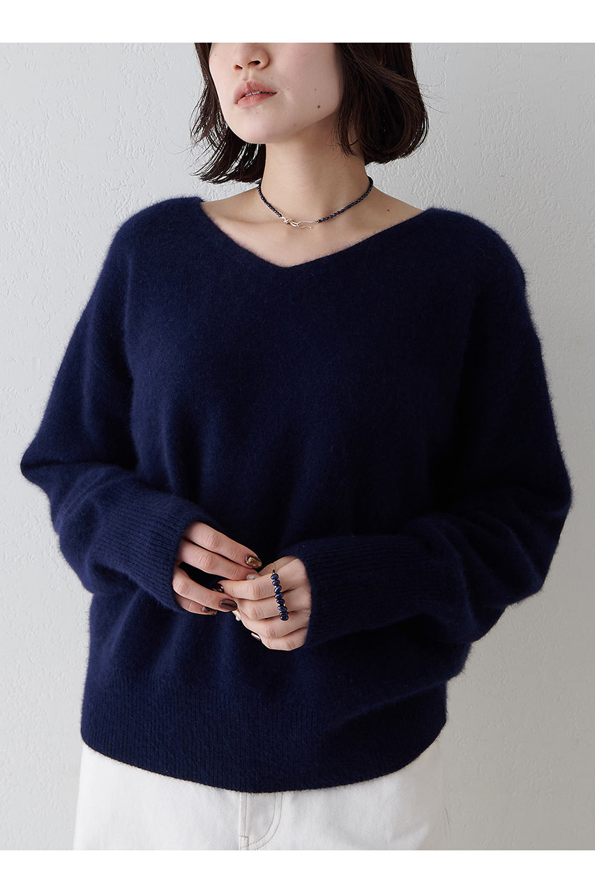 ウィム ガゼット/Whim GazetteのF/W Vネックプルオーバー(ネイビー/WGZ1052405A0006)