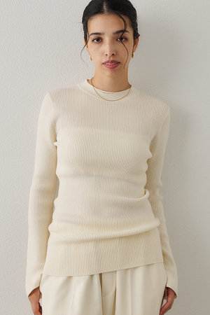 ウィム ガゼット/Whim Gazetteのリブニットクループルオーバー(110300/110301)