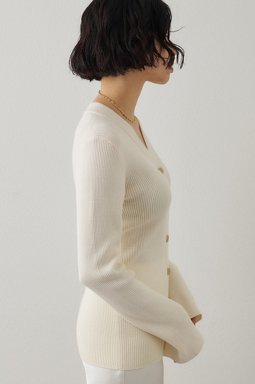 【定番】ウィムガゼット★リブニットカーディガン ブラック Whim Gazette カーディガン リブニットカーディガン レディース