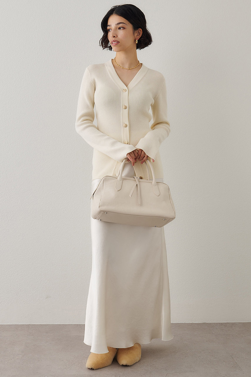 Whim Gazette(ウィム ガゼット)｜リブニットカーディガン/オフホワイト