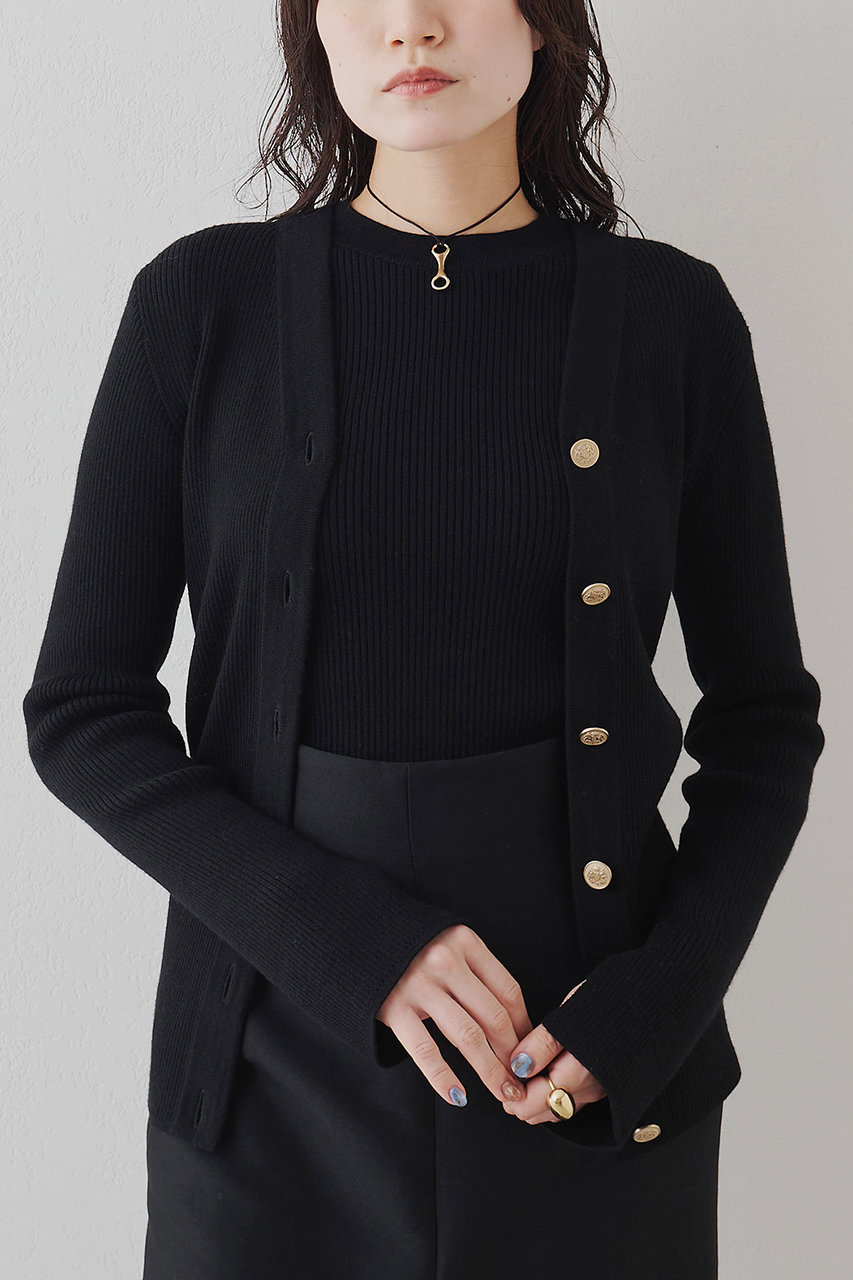 リブニットカーディガン