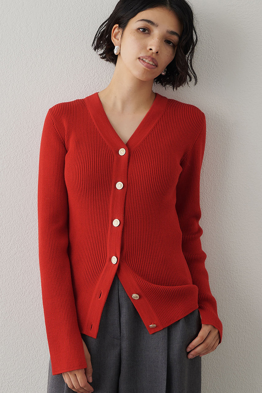 リブニットカーディガン