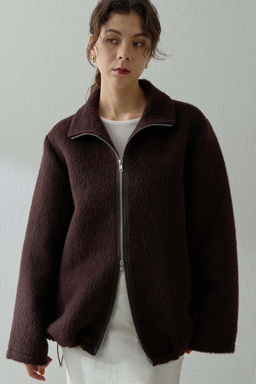Whim Gazette アルパカシャギーブルゾン (ブラウン, F) ウィム ガゼット ELLE SHOP